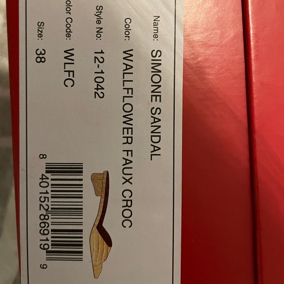 NWT - NEVER WORN - STAUD Simone Sandal - Size 38 (US 8) - Wallflower Faux Croc - Picture 5 of 7